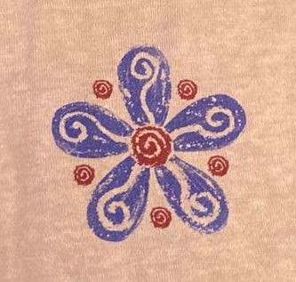 Flower Power Imprinted on our Original Hemp Short Sleeve Scoop Neck Ladies Top