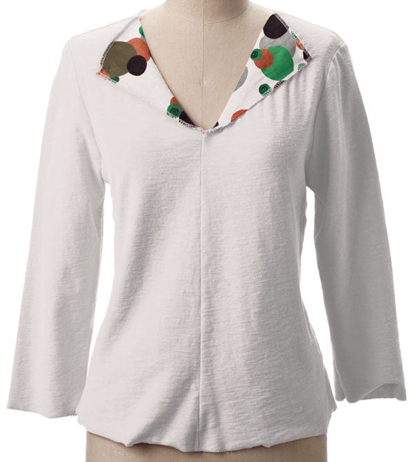Bon Voyage with Polka Dots on 100% Cotton Slub Top