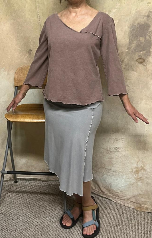 Free Spirit Organic Cotton Lycra Blend Ladies 3/4 Sleeve Top