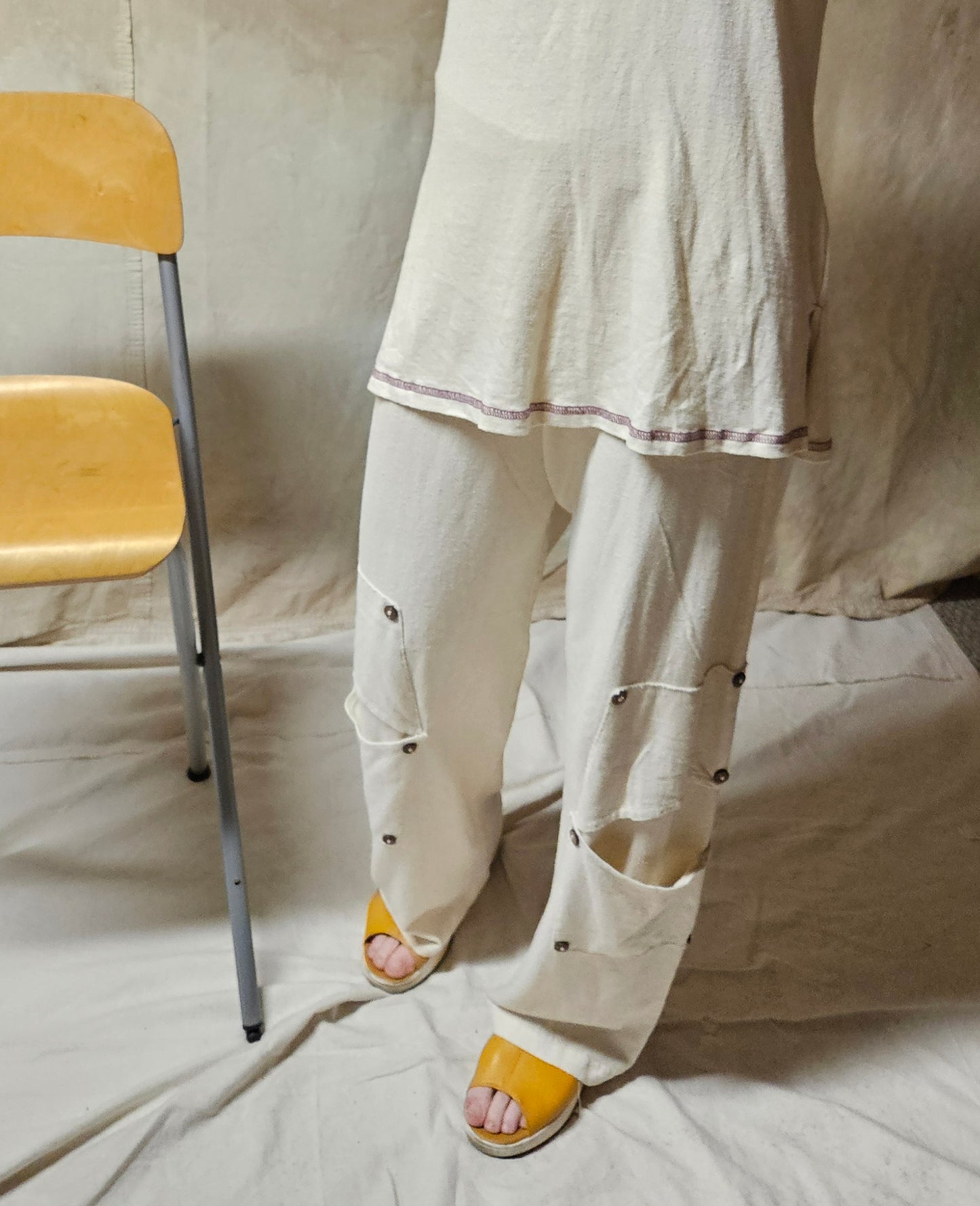 Comfy Made in USA Organic Cotton Long Sleeve Ladies Coconut Button Henley Top