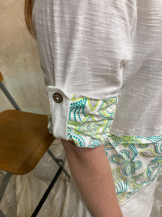 Paisley Short Sleeve Organic Cotton Pocket Top