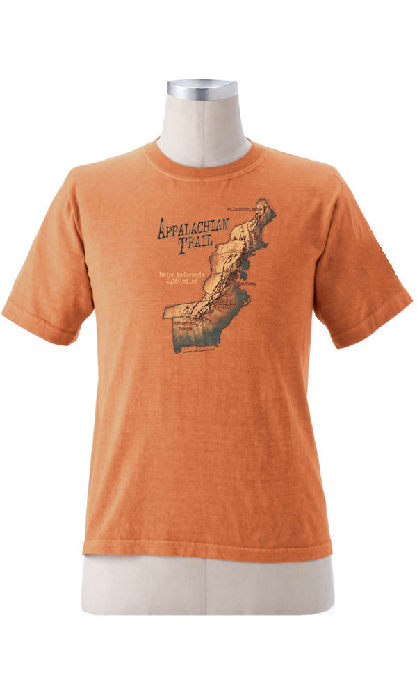 Appalachian Trail Map on Short Sleeve Cotton Unisex Tee