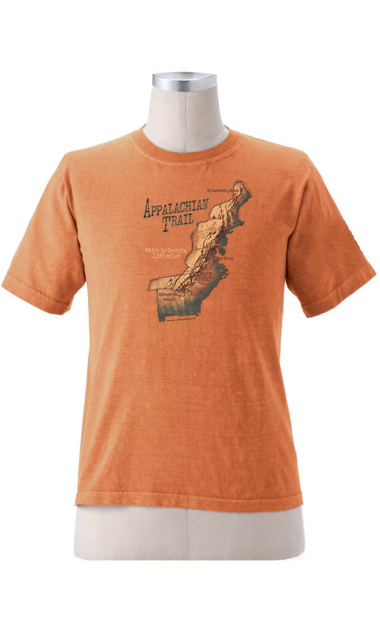 Appalachian Trail Map on Short Sleeve Cotton Unisex Tee