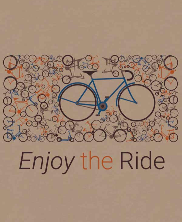 Enjoy The Ride Design Imprinted on Men's Short Sleeve Organic Cotton Tee