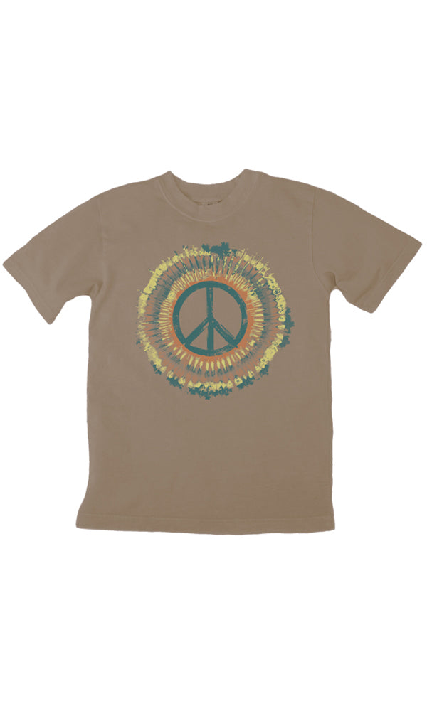 Tie Dye Peace Design imprinted on 100% Organic Cotton