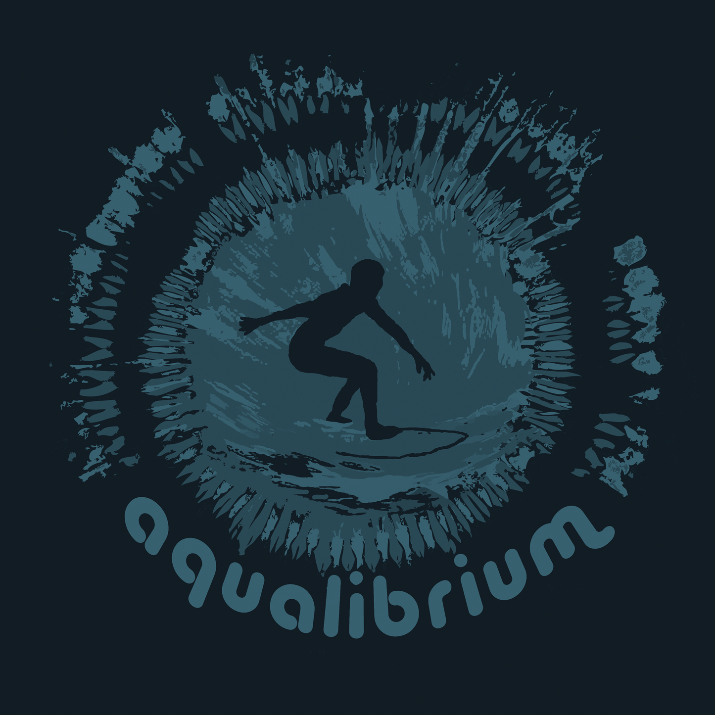 Aqualibrium design Imprinted on Men's Long Sleeve Clay Dyed Organic Cotton Tee