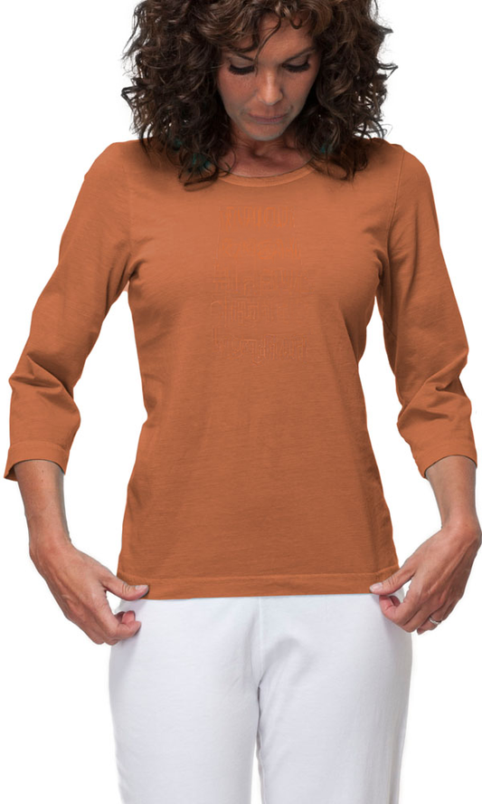 Organic Cotton Made in USA 3/4th Sleeve Ladies Top