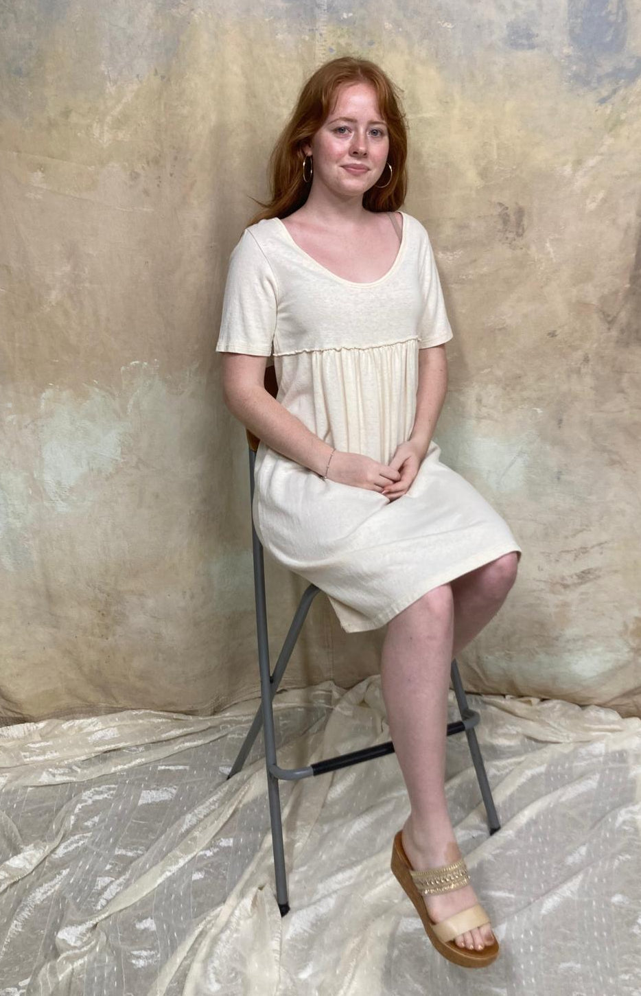 Sierra Ladies Scoop Neck Hemp Organic Cotton Dress - Natural / M Sierra Ladies Scoop Neck Hemp Organic Cotton Dress - Natural / M