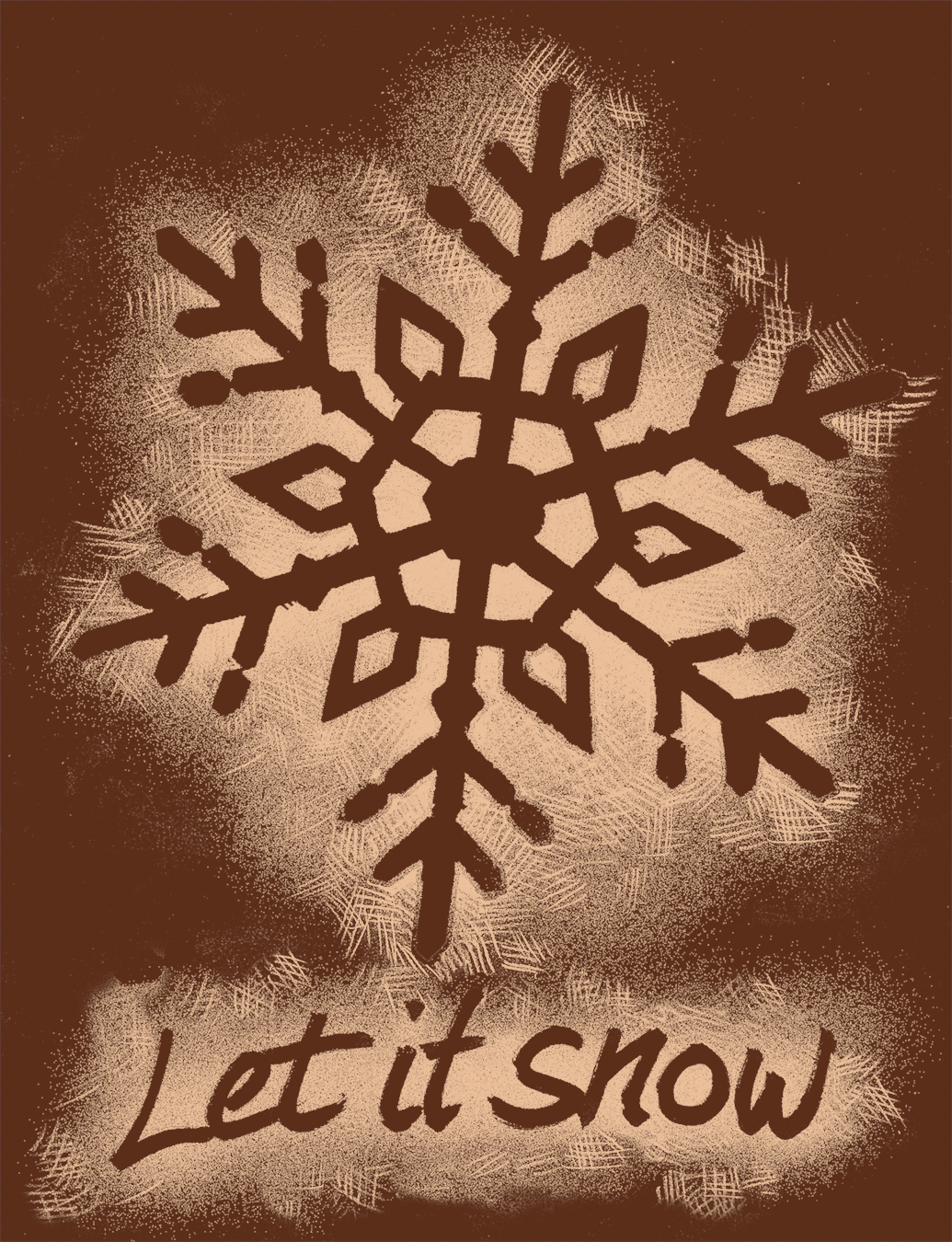 Let It Snow Design Imprinted on Men's Long Sleeve Clay Dyed Organic Cotton Tee