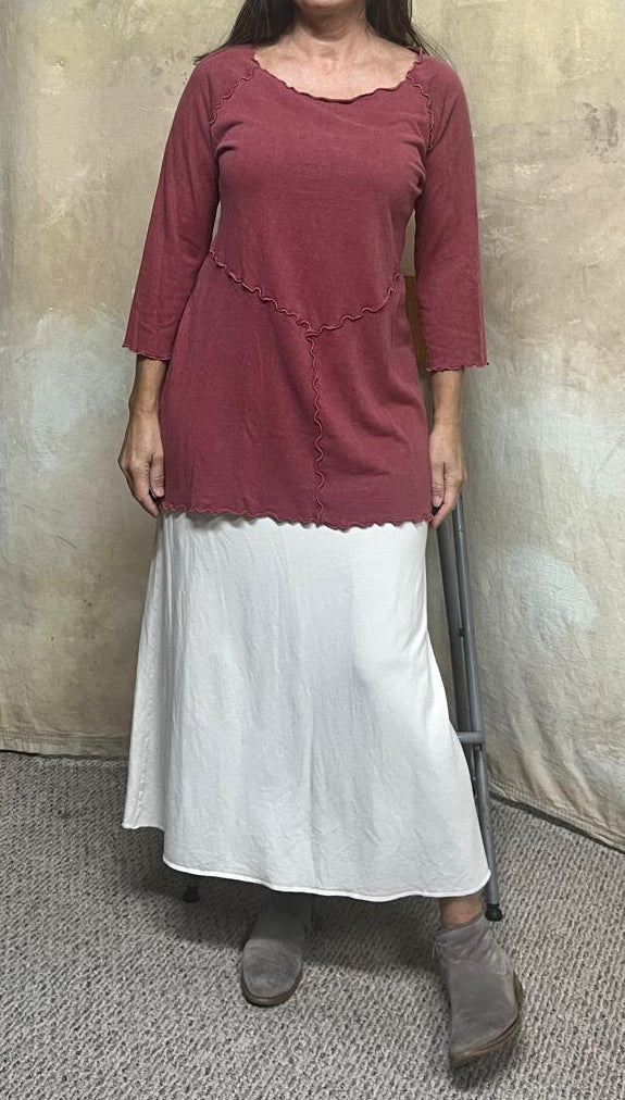 Artisan Hemp & Organic Cotton 3/4 Sleeve Tunic Top