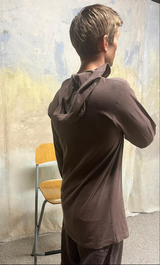 Men's Long Sleeve V-Neck Hemp Organic Cotton Hoody