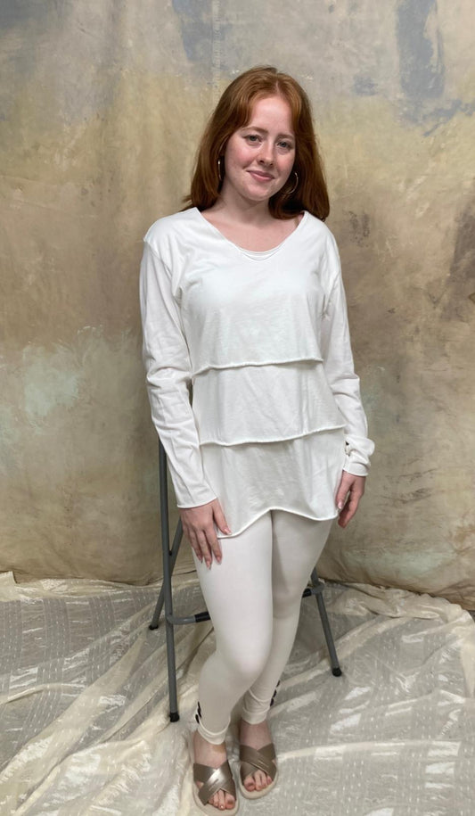 Cascade Layered Long Sleeve Top in Organic Cotton