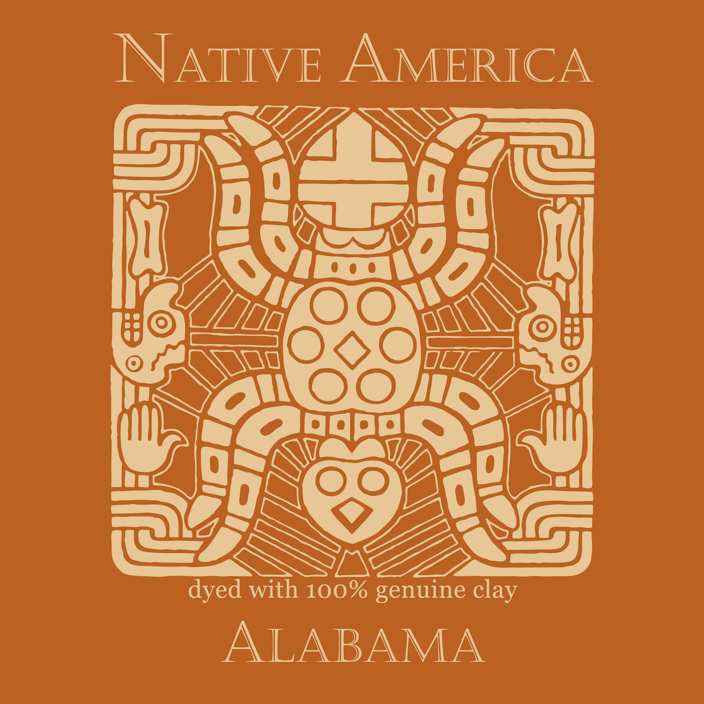 Native American Alabama Design Imprinted on Men's Short Sleeve Organic Cotton Tee