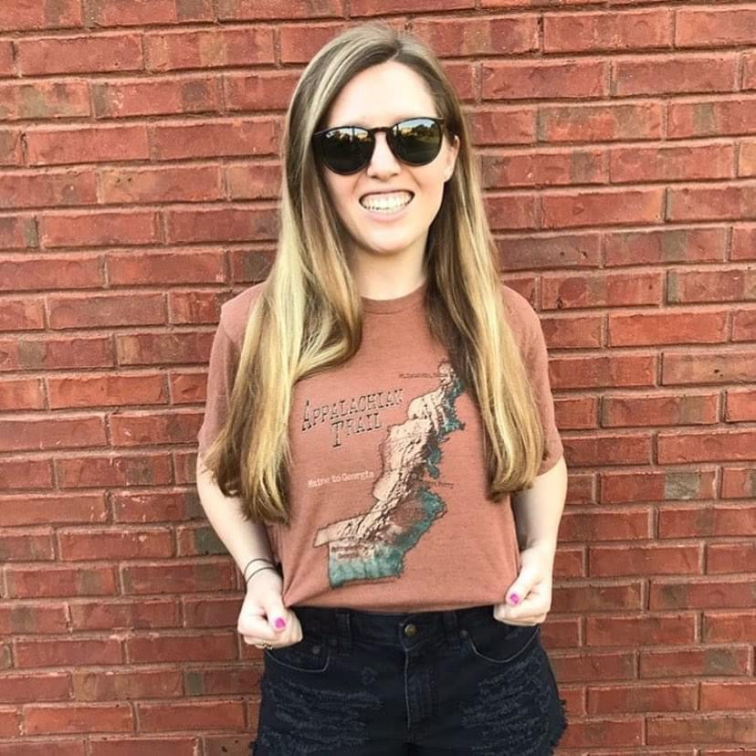 Appalachian Trail Map on Short Sleeve Cotton Unisex Tee