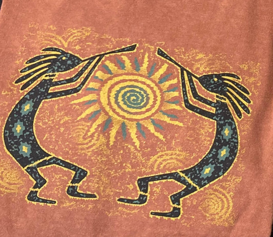Dancing Kokopeli's Imprinted on Men's Short Sleeve Cotton Tee