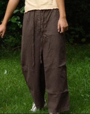 Hemp Organic Cotton Woven Pants with Draw String & Gusset Crotch