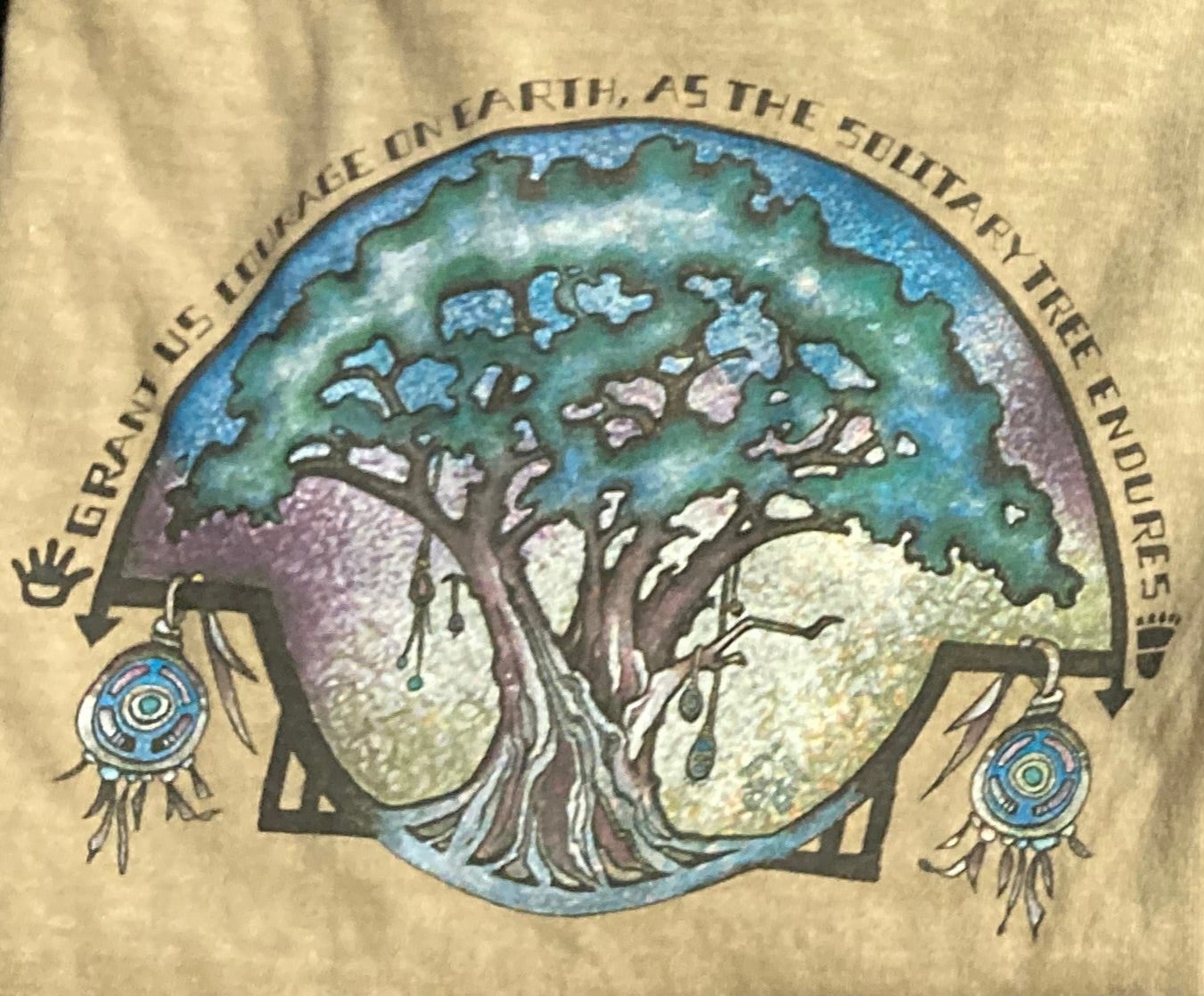 Tree of Courage by Maggie Roe Imprinted on Men's Short Sleeve Cotton Tee