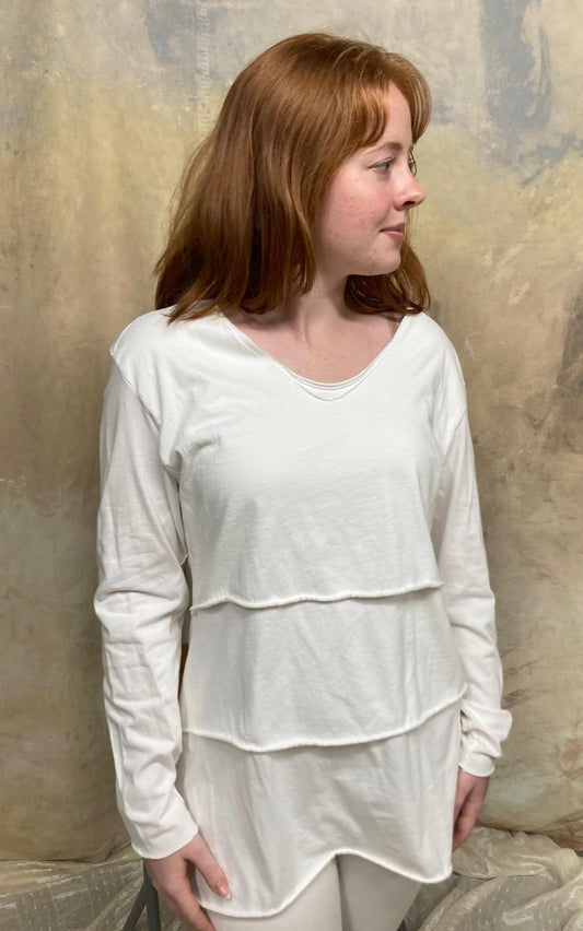 Cascade Layered Long Sleeve Top in Organic Cotton