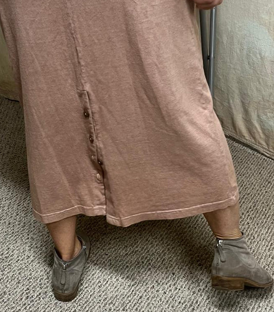 Button Back Hemp & Organic Cotton Maxi Skirt