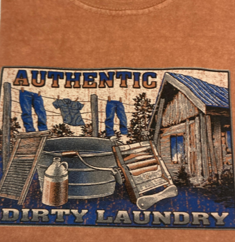 Dirty Laundry Design Imprinted on Men's Short Sleeve Clay Dyed Cotton Tee