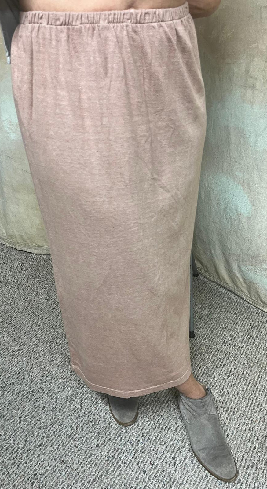 Button Back Hemp & Organic Cotton Maxi Skirt