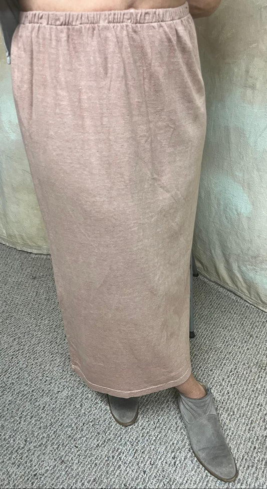 Button Back Hemp & Organic Cotton Maxi Skirt