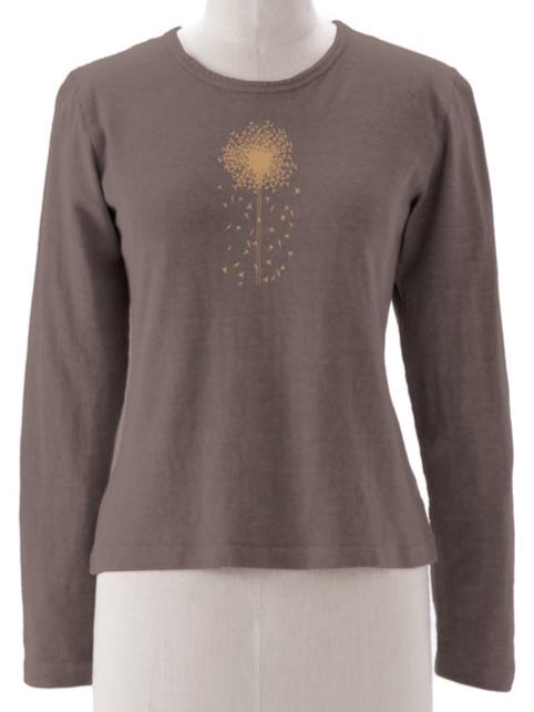 Allium Imprinted on Made in USA Hemp Long Sleeve Ladies Top