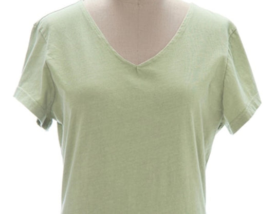 Hemp Organic Cotton Short Sleeve Original V-Neck Ladies Top