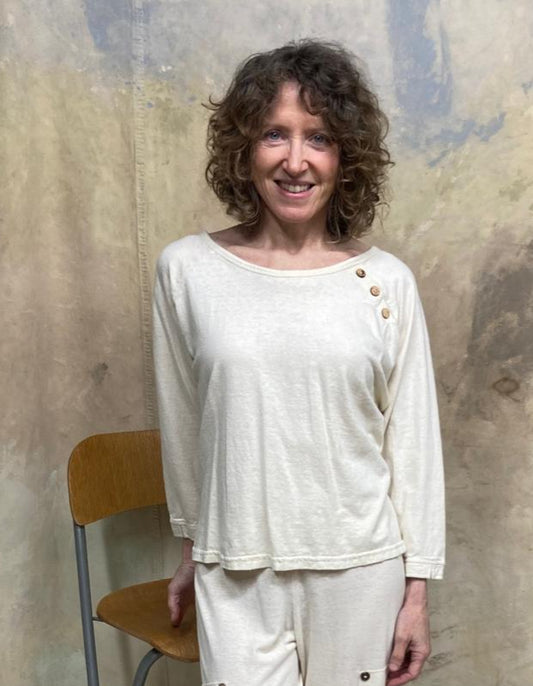 Harbor Hemp Organic Cotton Long Sleeve Button Top