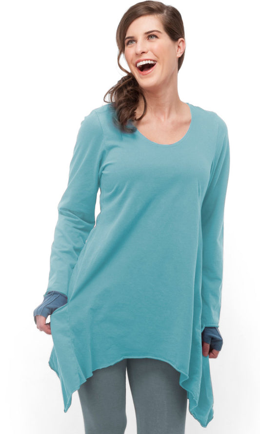 Long Sleeve Handkerchief Tunic Top