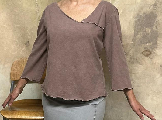 Free Spirit Organic Cotton Lycra Blend Ladies 3/4 Sleeve Top