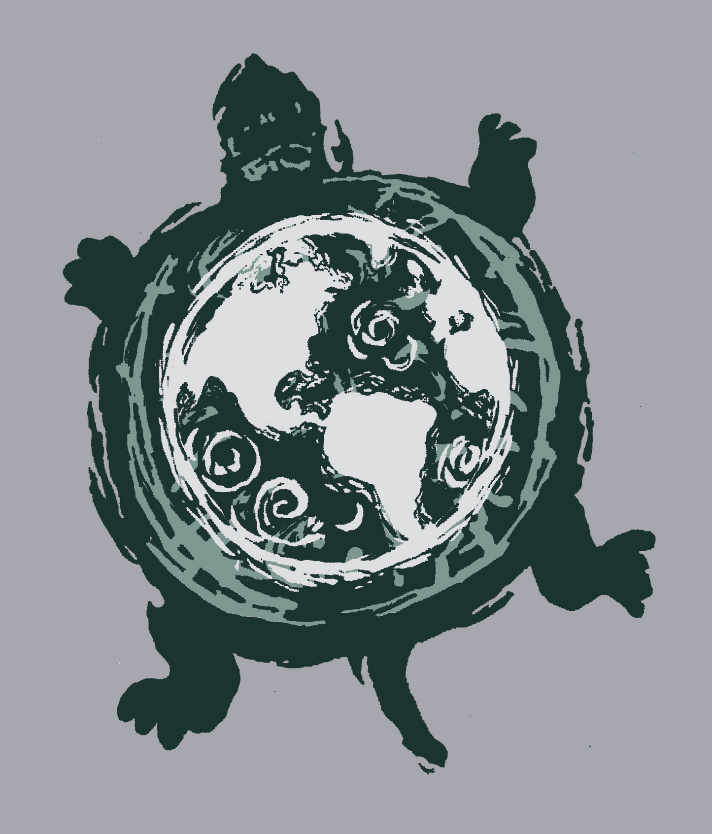 Turtle Earth on Men's Short Sleeve Cotton Tee