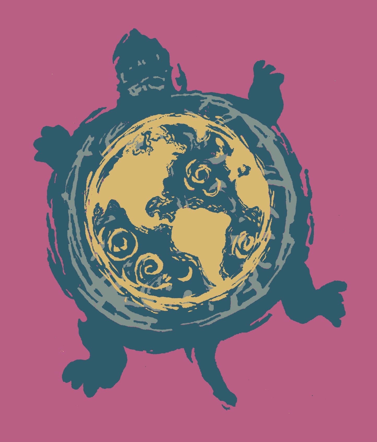 Turtle Earth on Men's Short Sleeve Cotton Tee