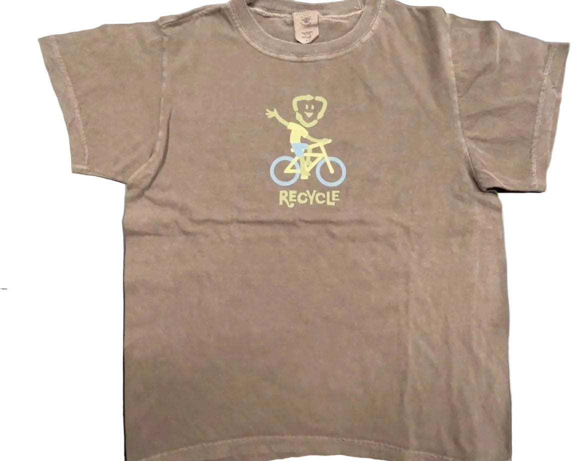 Recycle Rider Design imprinted on 100% Organic Cotton