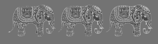 Three Elephant Design on Made in USA Organic Cotton Short Sleeve Ladies Tee