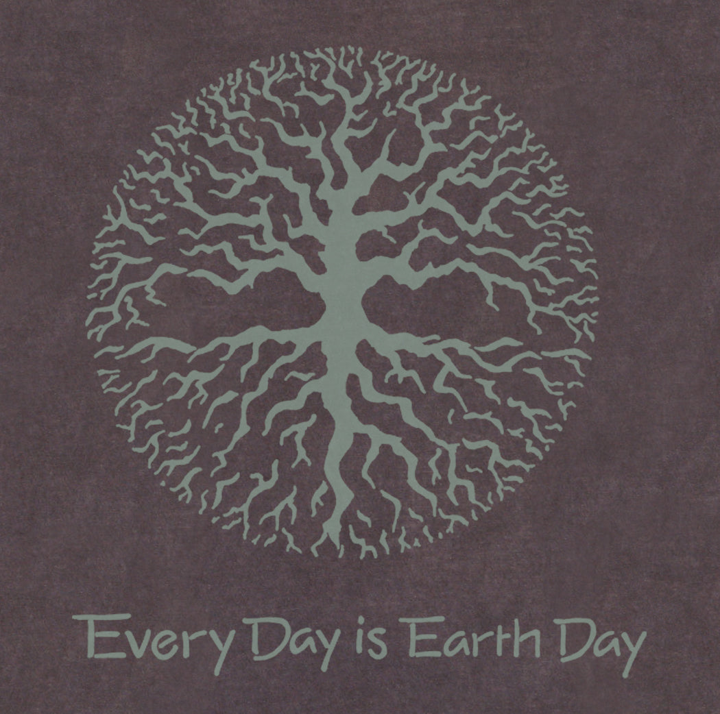 Roots design Imprinted on Men's Long Sleeve Clay Dyed Organic Cotton Tee