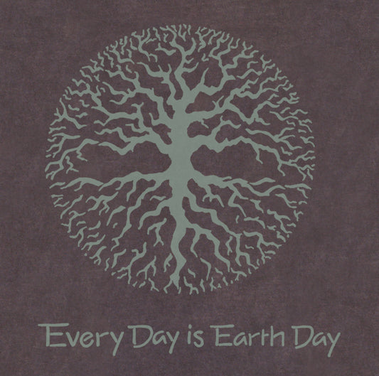 Roots design Imprinted on Men's Long Sleeve Clay Dyed Organic Cotton Tee