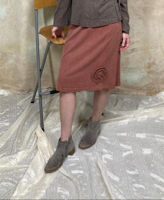 Terra Rose Applique Hemp Organic Cotton Skirt
