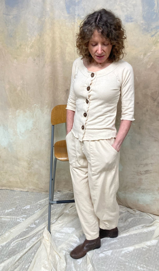 Elmwood 3/4 Sleeve Button Top & Pant Hemp Organic Cotton Set
