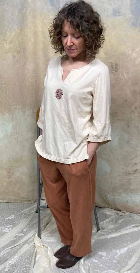 Solstice 3/4 sleeve Bloom Top on Organic Cotton