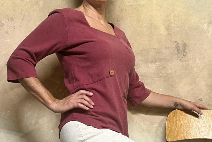 Artisan Hemp & Organic Cotton 3/4 Sleeve Top