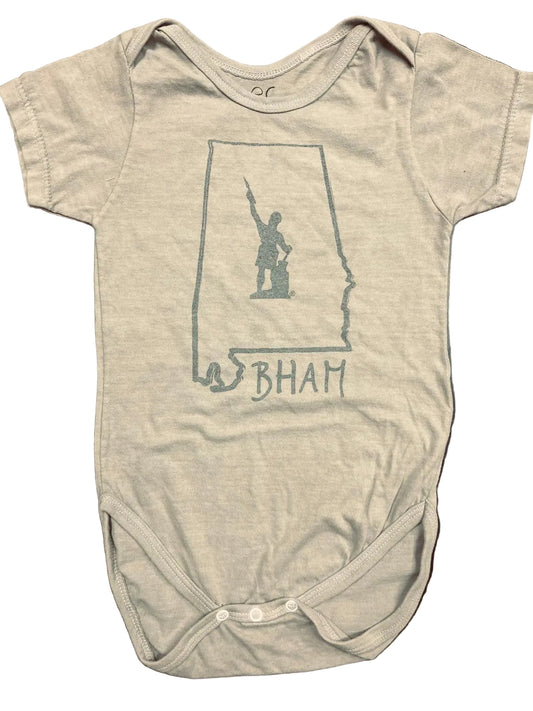 I Love Birmingham Pride Design Imprinted on Made in USA Organic Cotton Infant Snappie