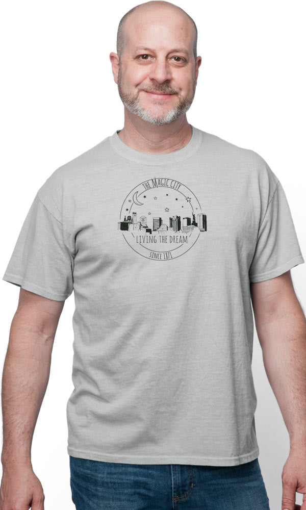 Living the Dream Magic City on Men's Short Sleeve Cotton Tee