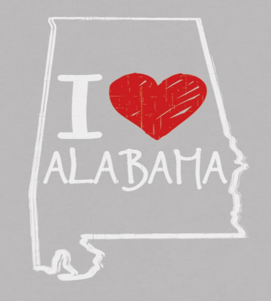 I Love Alabama on Men's Short Sleeve Cotton Tee