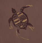 Peaceful Turtle design Imprinted on Men's Long Sleeve Clay Dyed Organic Cotton Tee