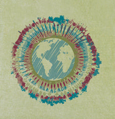 Tie Dye Earth Design Imprinted on Men's Short Sleeve Organic Cotton Tee