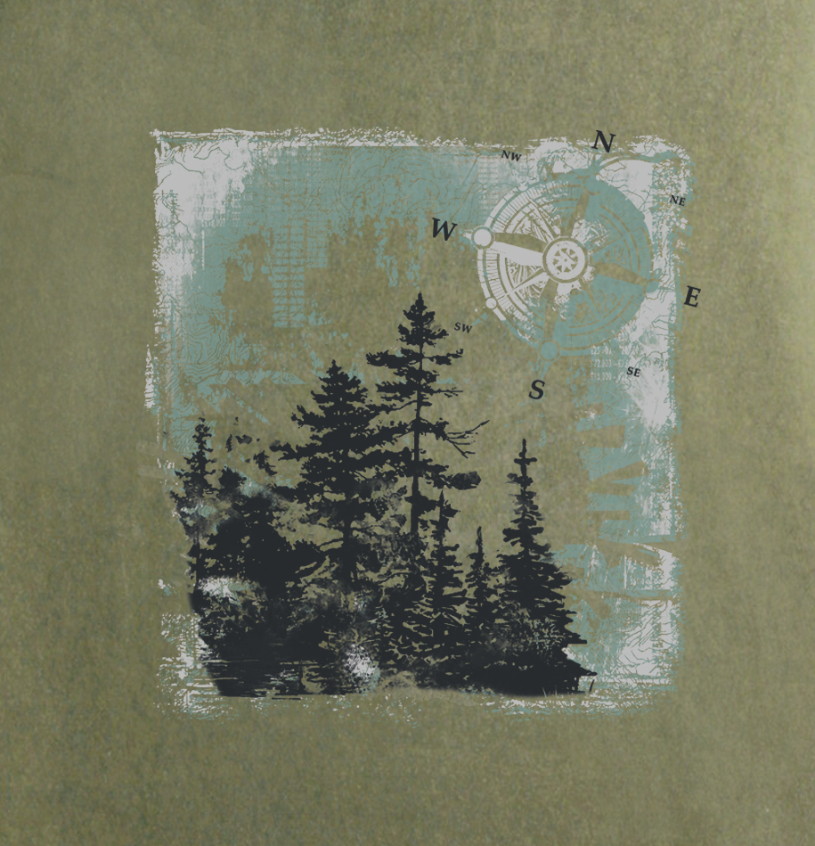 Compass Forest on Men's Short Sleeve Organic Cotton Tee