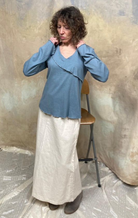 Coastal Breeze Hemp Organic Cotton Hem Top & Woven Skirt Set