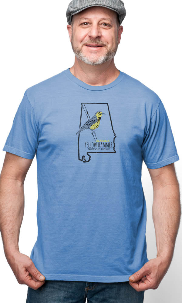 Yellowhammer Bird on Men's Short Sleeve Cotton Tee