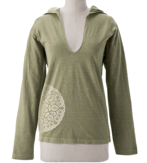 Morrocan Art Design on Long Sleeve Organic Cotton Hoody